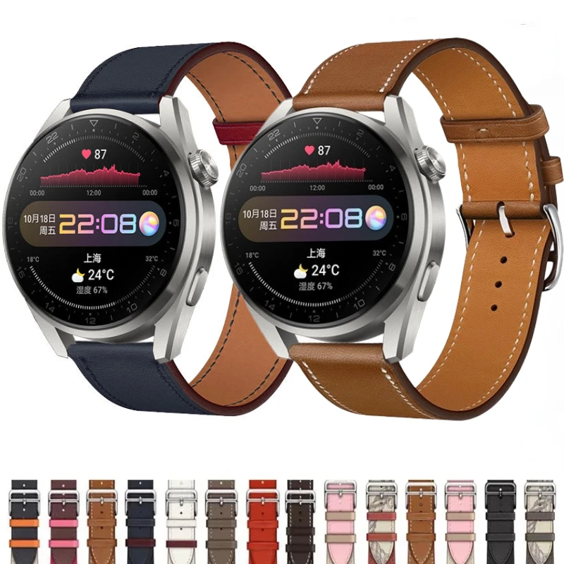 Cinturino In Pelle 22M 20Mm Per Samsung Galaxy Watch 3 4 5 Amazfit Gtr Watch Cinturino Di Ricambio Per Huawei Watch Gt 2/3 Pro/4 Pro