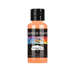 Vibrant 24 - Color Acrylic Paint Set - Perfect for Fabric, Clothing, Leather, and DIY Projects (OrangeRed)
