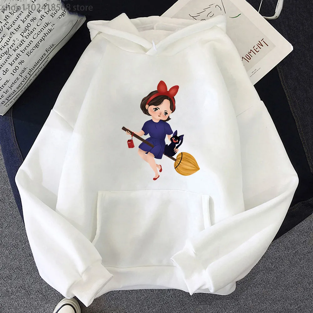 

Kiki's Delivery Service Hoodies Kawaii/Cute Black Cat Sweatshirts Women Fashion Clothing Cartoon Anime Pullover Streetwear Men