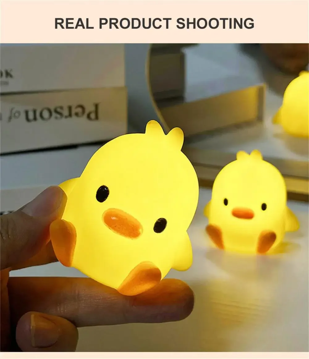 Duck Night Light Bedroom Decoration Cute Cartoon Animal Night Light Christmas Gifts For Kids Room Bedside Sleeping Lamp 5