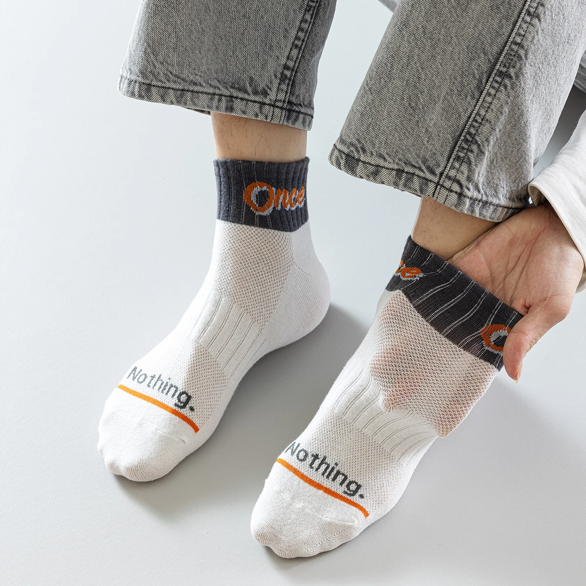 

Patchwork Color ACAD Letter Trendy Teenage Ankle Socks Plain Sand Beach Jogging Socks Size Plus Cartoon Sleep Streetwear