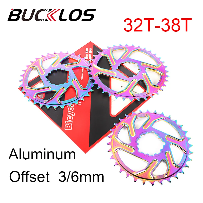 BUCKLOS GXP Offset 6mm/3mm 32-38T Narrow Wide Chainring MTB Bike Chainwheel US 