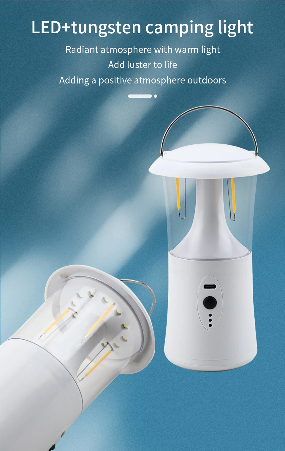 Description Picture 4 of itemLED Outdoors Camping Lights Dimming Stepless Camping Lamp USB Rechargeable Waterproof Hanging Camping Lighting Fixtures
