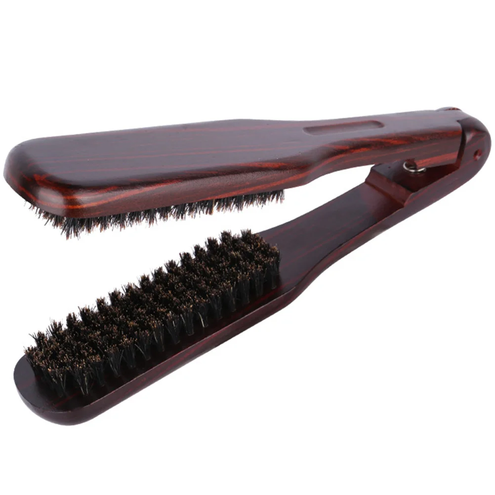 

Bristle Hair Clamp Brush Anti Static Hair Straightener Brush Hair Straightening Comb Tool