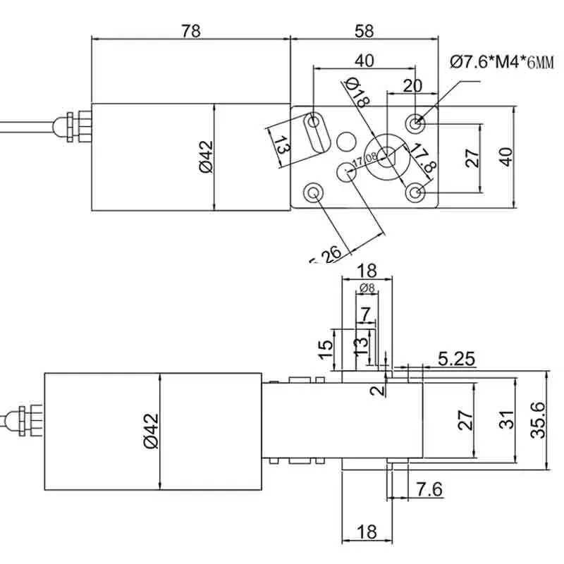 Moteur de Drone 12V 470RPM avec Support - Pièce de Rechange