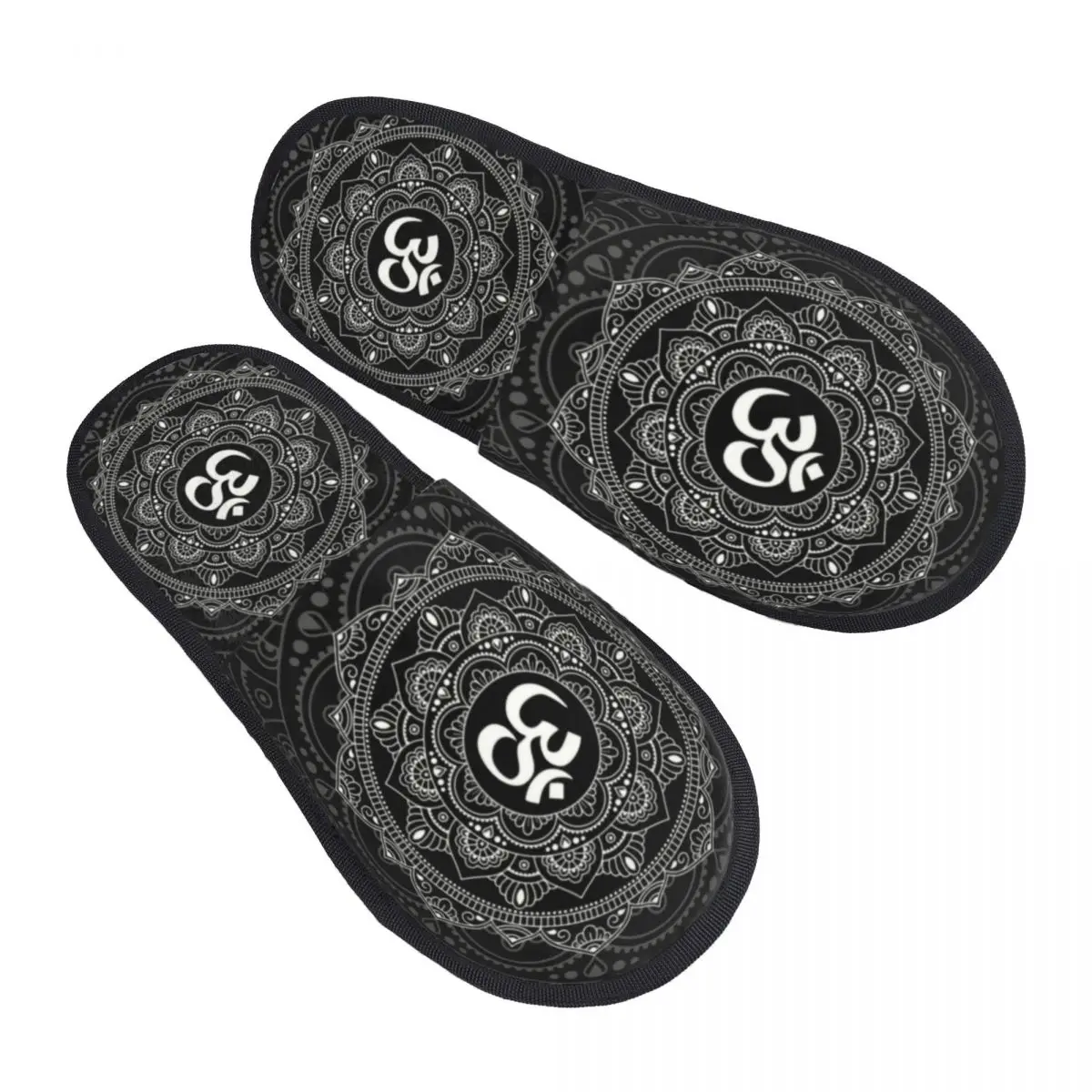 

Custom Om Mandala Memory Foam Slippers Women Soft Warm Buddhism Aum Yoga Meditation House Slippers