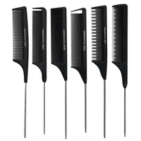 Professional Hair Tail Combs Stainless Steel Salon Cut Styling Comb Spiked Hair Care Styling Tools Barber Accessories Fine Teeth 2