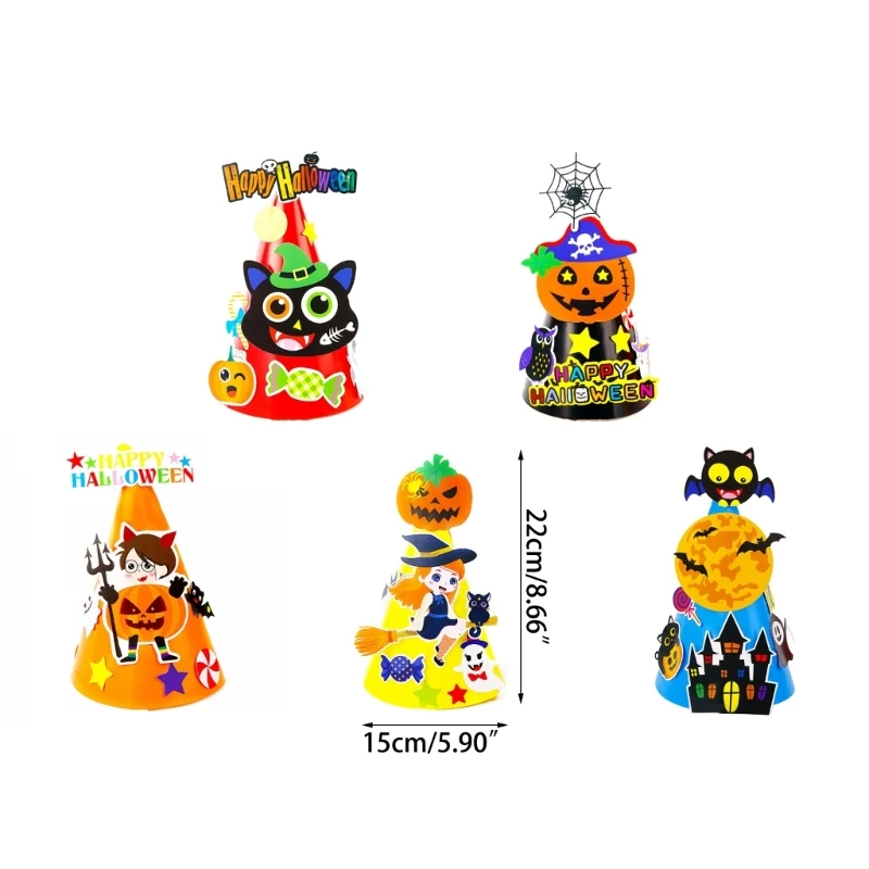 DIY Pointed Hat Halloween Decoration Art Material Party Supply Holiday Decor W3JF