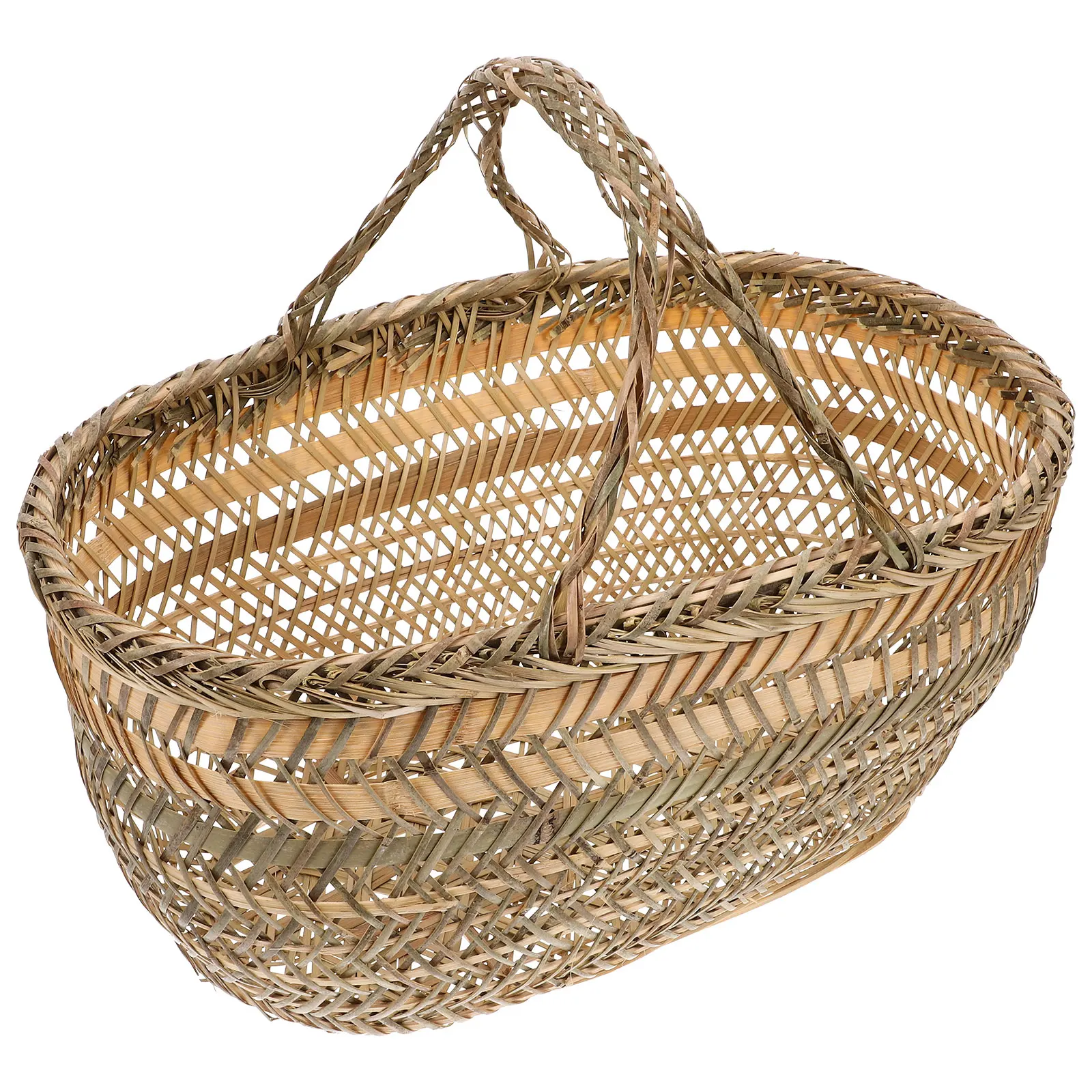 Bamboo Handwoven Storage Basket for Kitchen Fruit Vegetable