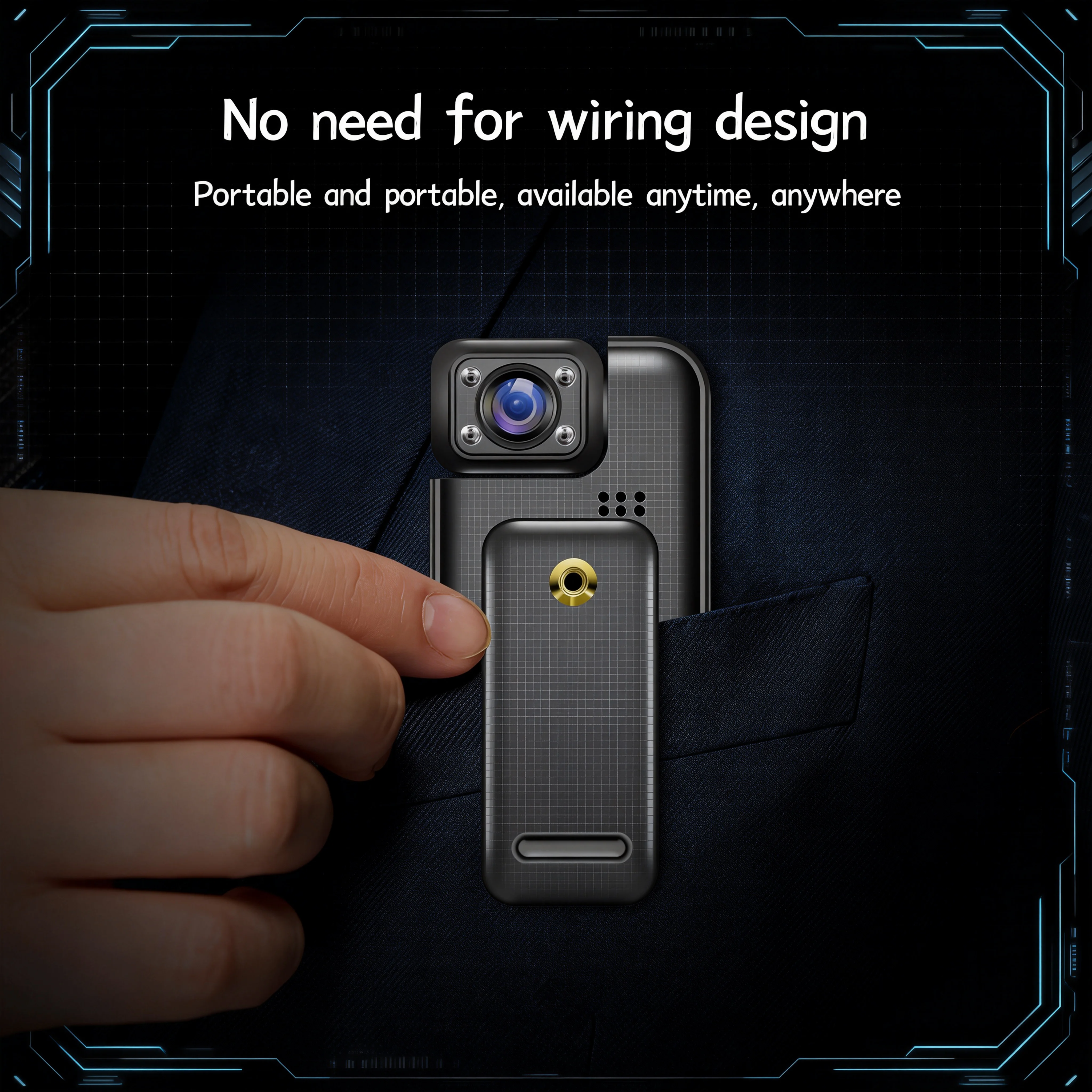 كاميرا 8K محمولة، عدسة 180° قابلة للتدوير