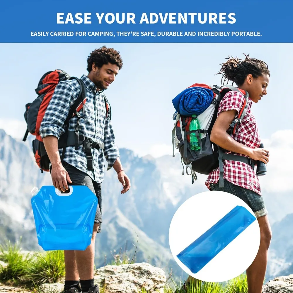 Can Camping Supplie 5/10L Camping Water Bag Portable Folding Water Bucket Large Container Outdoor Travel Collapsible Pouch folding bucket water bucket water storage bag