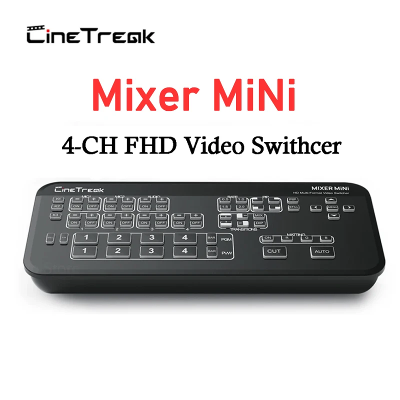 Cinetreak Mixer Mini 4-Ch Fhd Video Switcher Live-Streaming Multi-View E Registrazione Vs Blackmagic Design Atem Devicewell 7105