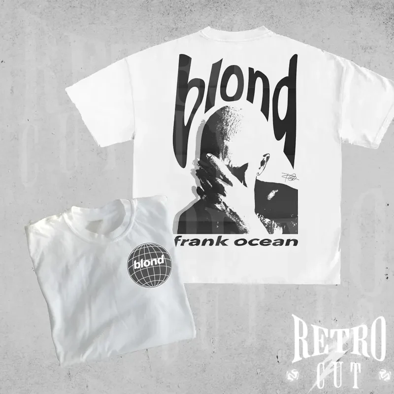 Rapper Frank Retro Graphic T Shirt Men's Hip Hop Ocean Album Clothing T-Shirts Y2k Unisex Blond Fashion Oversized Cotton T-shirt view 2