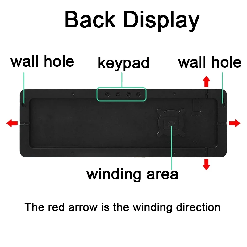 Digital Wall Clock Remote Control LED Temp Date Week Display