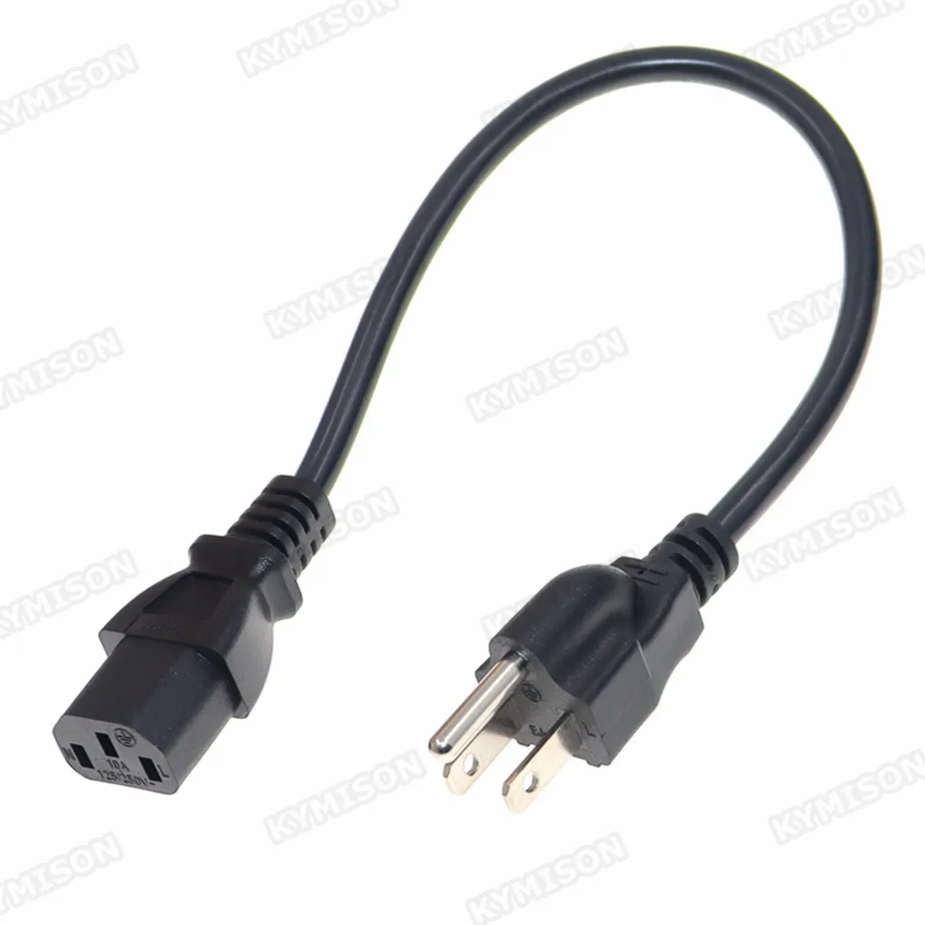 Фото Удлинительный кабель питания US NEMA 5-15P, 3 контакта к IEC320 C13, 18AWG, сертифицирован UL, Япония, Канада, Бразилия (3*0,824) №5