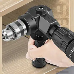 Portable 90° Three Jaw Chuck Corner Impact Drill Adapter Right Angle Bend Extension Chuck Drill Adapter for Narrow Space