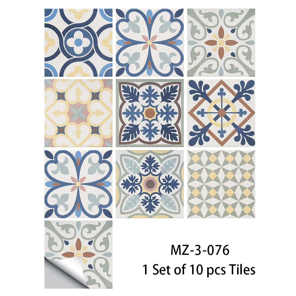 Description Picture 6 of item28 Styles Bohemian Style Tiles Floor Wall Sticker Kitchen Bathroom Living Room Wear-resistant Home Decor Art Wall Decals