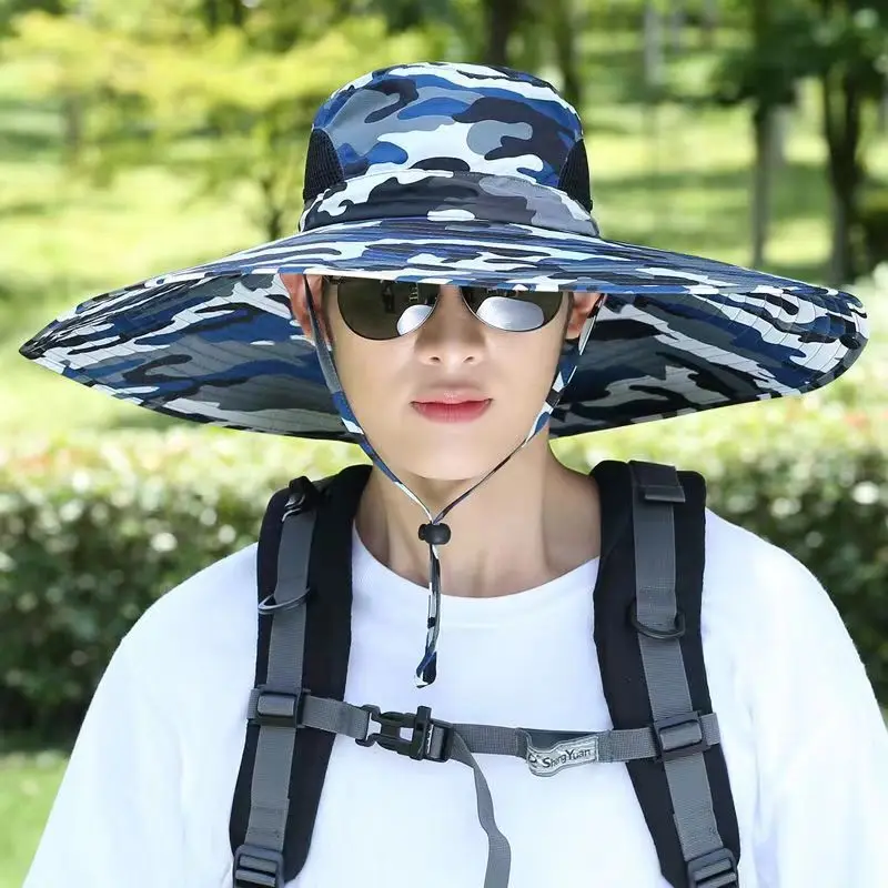 Summer Men Outdoor Sun Hat Folding Buckle