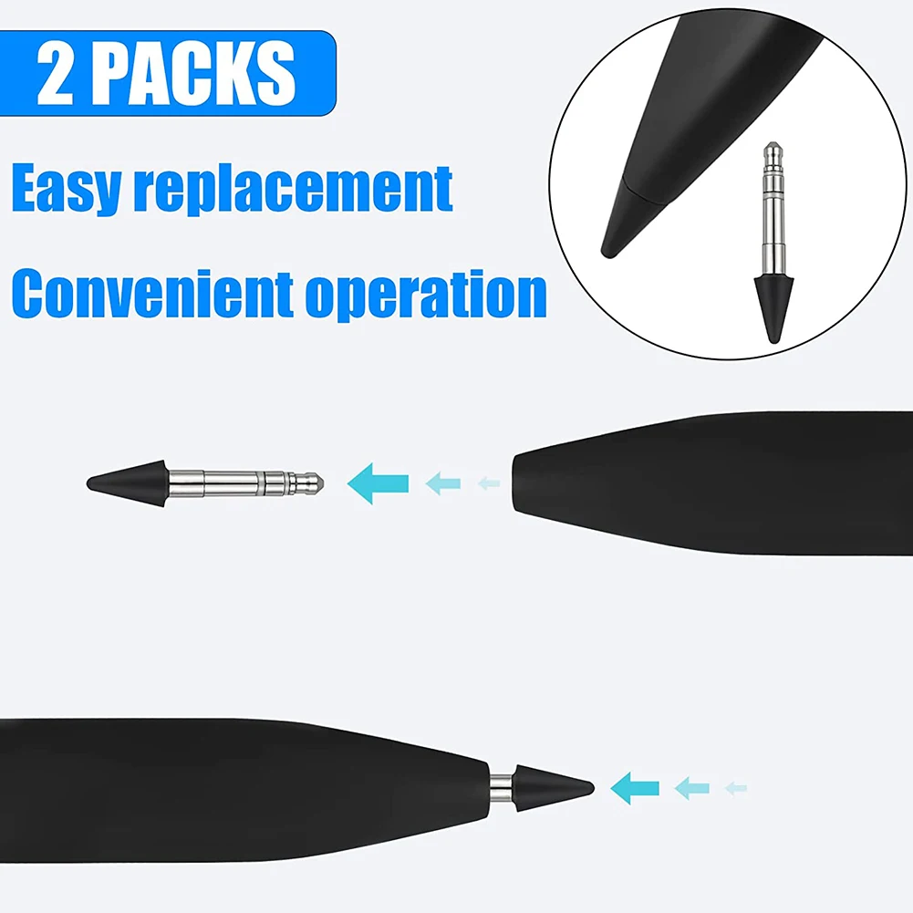 2pcs Capacitive Stylus Tip Replacement 2.5cm Capacitive Stylus Nib Accessories High Sensitivity for Microsoft Surface Slim Pen 2