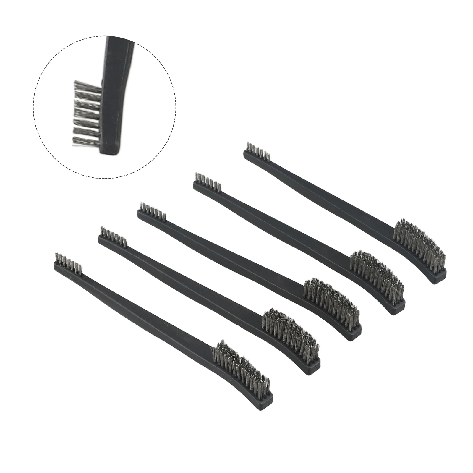 5pcs Double Head Wire Brush Set Steel Wire/Copper Wire/Nylon Cleaning Toothbrush Detail Metal Rust Brush Polishing Cleaning Tool