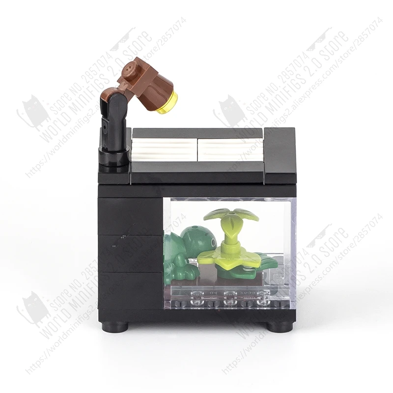 MOC0076 DIY 크롤링 박스 빌딩 블록, 크리에이티브 시티 시리즈, 애완 동물 둥지 식물 장식 모델, 어린이용 조립 벽돌 장난감