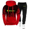 2024 Spring Autumn Gunki Logo Print Fashion Gradient Color Sports Set Men's Comfortable Hoodies Tracksuit+Casual Sweatpants Suit 4