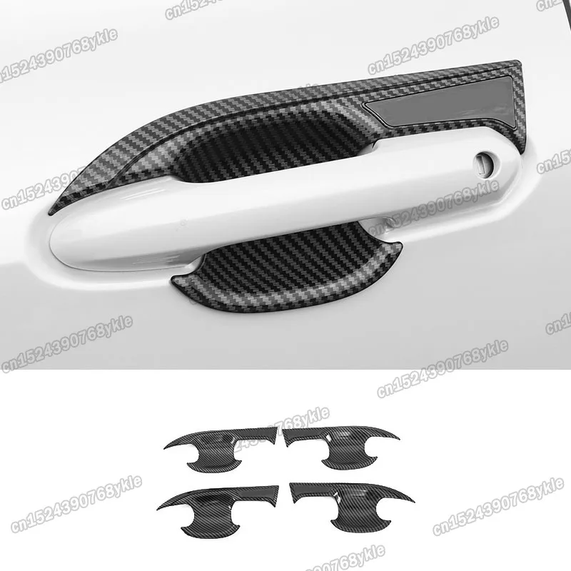 

carbon fiber car door bowl protector trims for toyota highlander 2020 2021 2022 2023 XU70 interior accessories sport hybrid se