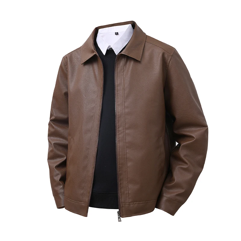 2026 신상 가죽 자켓 PU 남성용 봄 슬림핏 라펠 캐주얼 자켓 남성용 상의 방풍 캐주얼 자켓