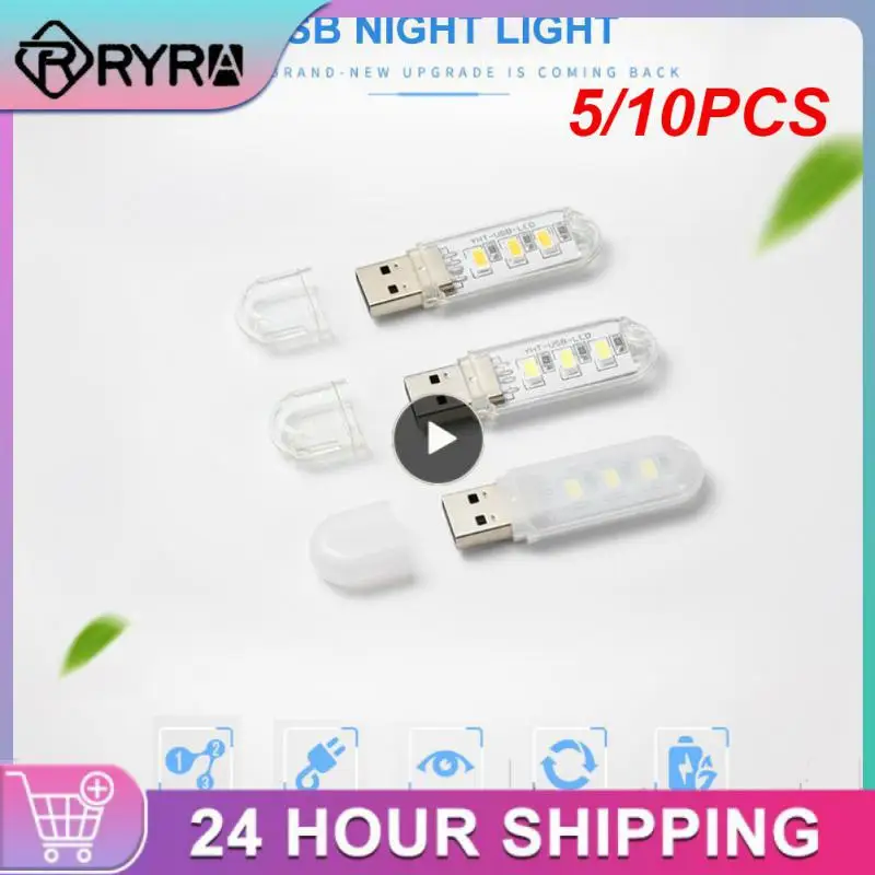 

Портативная USB-лампа для чтения, 5 в пост. Тока, 8 светодиодов, 5/10 шт.