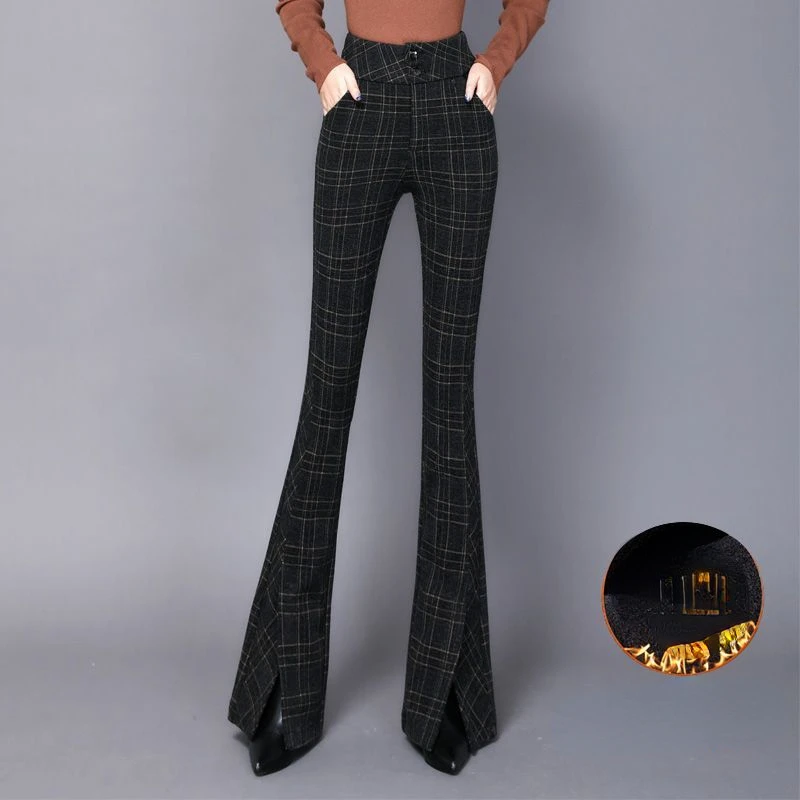 

Woolen Pants Women Autumn Winter New Elestic High Waist Loose Casual Harem Pants Slim Office Straight Suit Trousers Female S02