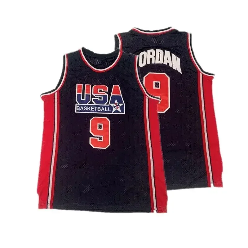 1992 Dream Team #9 Jordan Basketball Jerseys Navy White All Stitched Throwback
