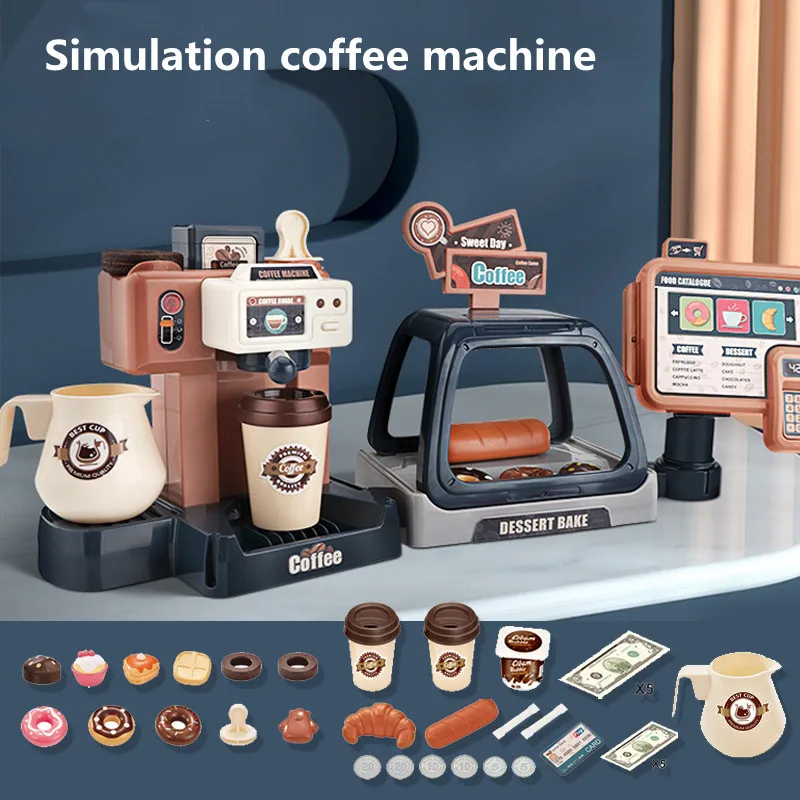 

Children'S Supermarket Cashier Coffee Shop Beverage Vending Machine Play House Simulation Toys Boys And Girls Birthday Gifts