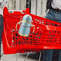 Shopping Cart Cup Holder Hanging Coffee Cups Multifunction Grocery Organizer Carbon Steel Drink 2