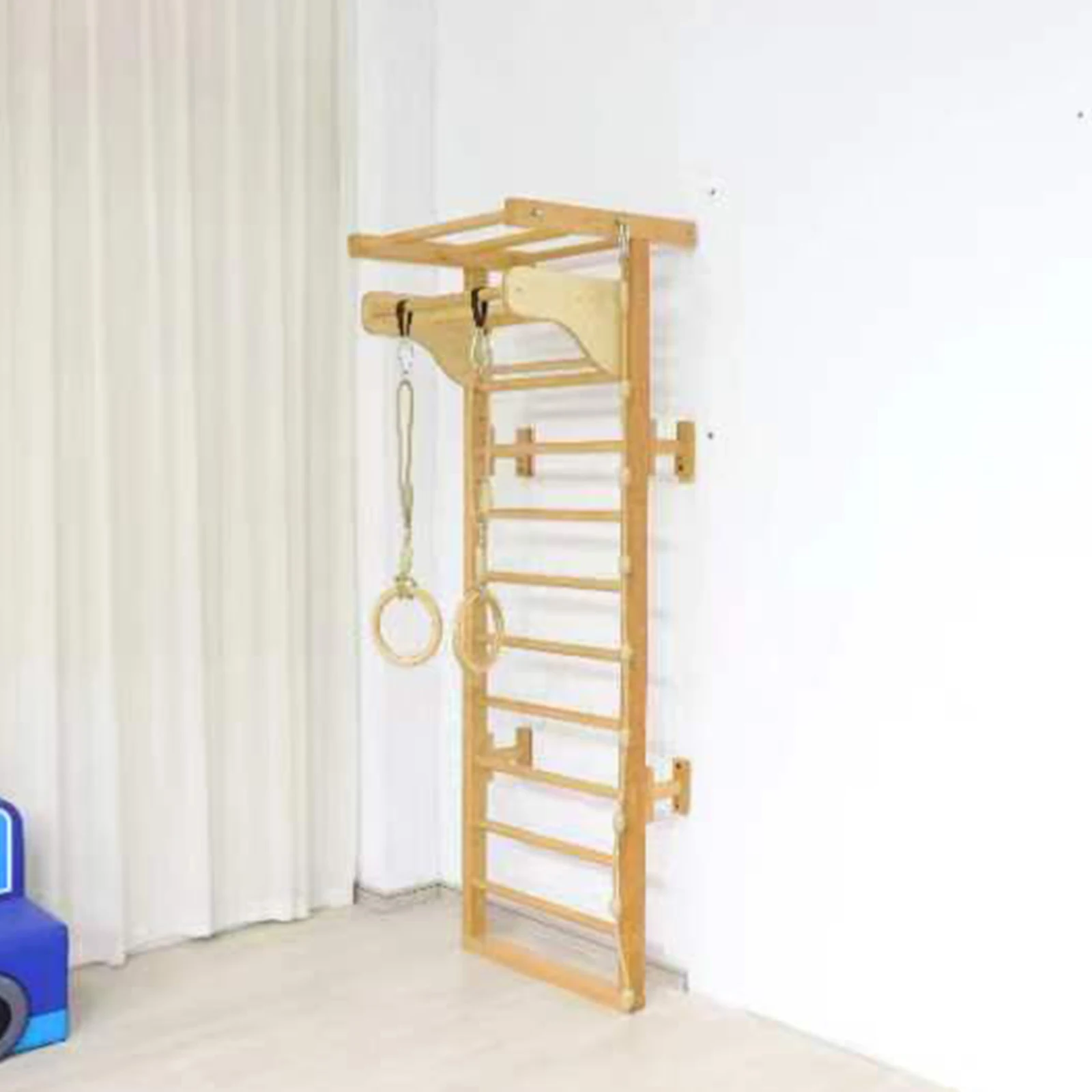 Climbing toys with gymnastic pull rings, wooden safe and sturdy children's play gym, children's indoor climbing toys… 3