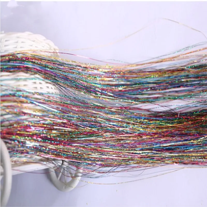 Seven Colors Sparkle Hair Tinsel Rainbow Colored Strands Girls