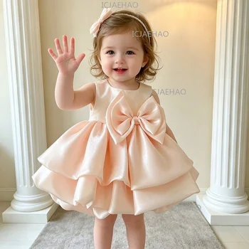 Abito da Cerimonia per Bambina, Vestito Tutu per il Primo Compleanno, Costume da Festa dei Cento Giorni, Abito da Bambina con Fiori