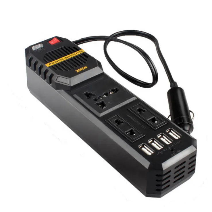 

200W Car Power Inverter dc to ac 12v 220v with 4 usb charging ports