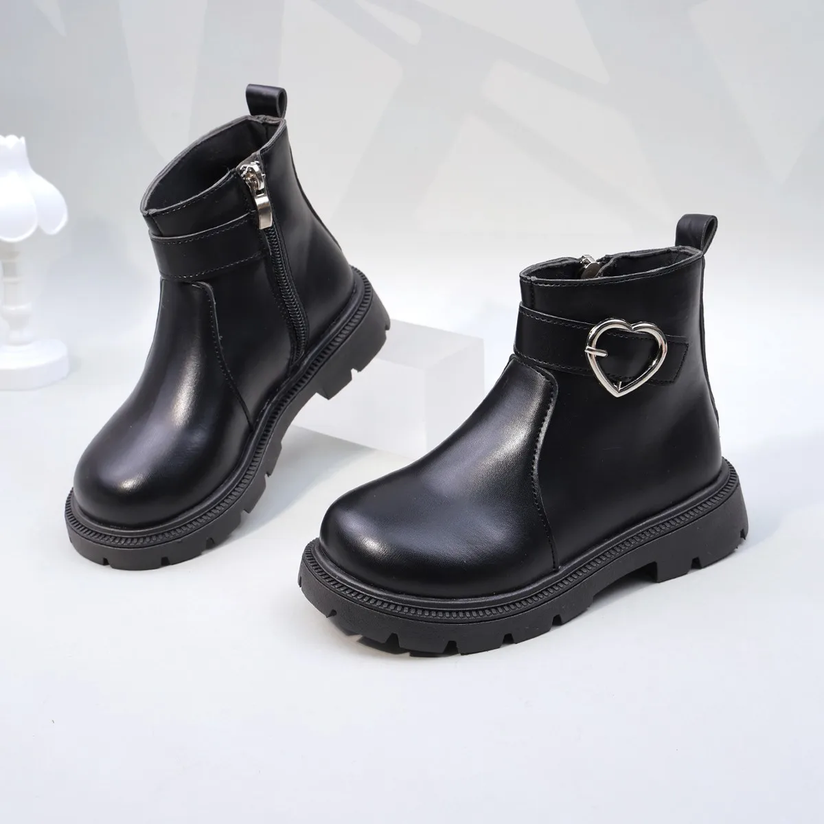 Leather Ankle Boots for Girls Non Slip Classic School Boots