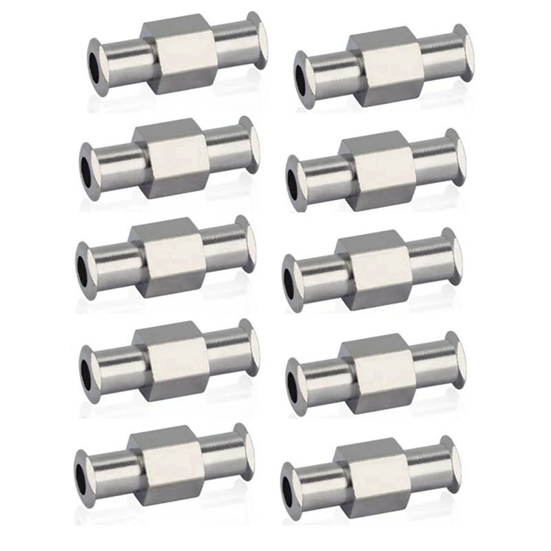 

20Pcs Coupler Luer Syringe Connector Metal Double Joints Luer Lock Adapter Coupler For Pneumatic Parts