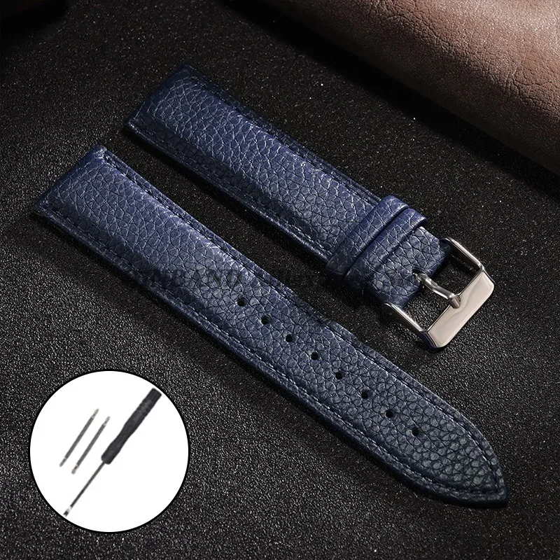 Litchi Pattern Leather Watch Band Bracelet - Versatile Sport Wrist Strap
