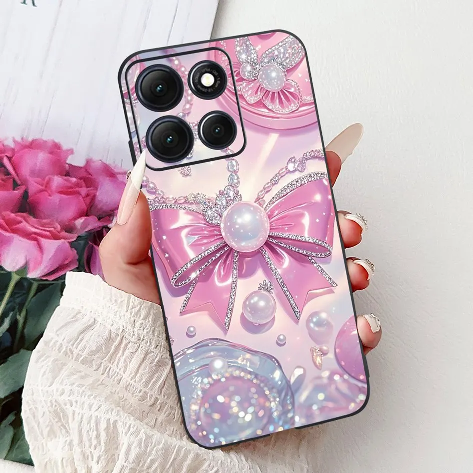 Floral Bamboo Cat Cartoon Soft Silicone Back Cover