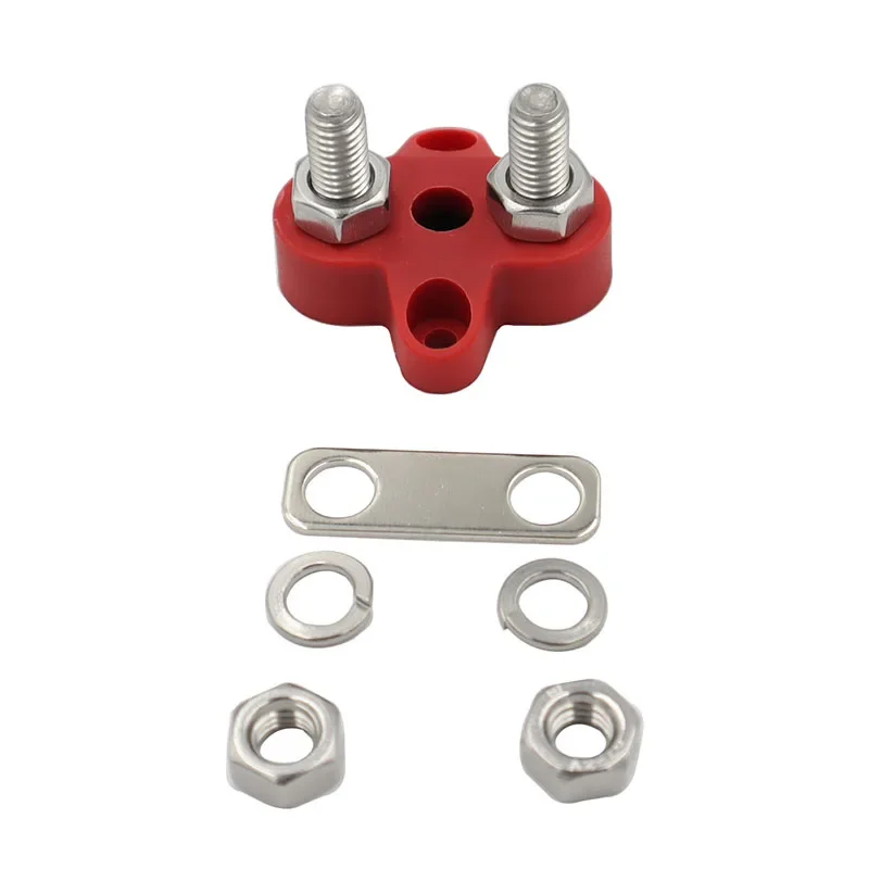 Junction Terminal Block Stud Bus Bar Heavy Duty Battery Power Distribution DC 48V Busbar Automotive RV Boat 1/2PCS M6/M8