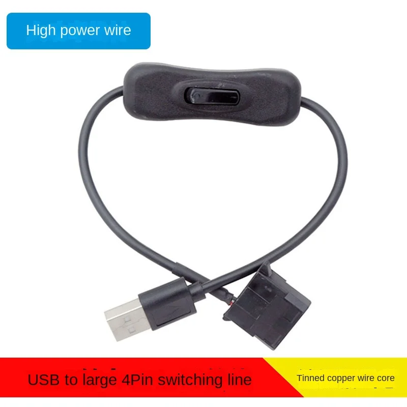 USB To Big 4 Pin Molex Switch Line Fan Power Cable Computer Case Adapter Cord 12V 4Pin Female To 5V USB Male USB Adapter Cable