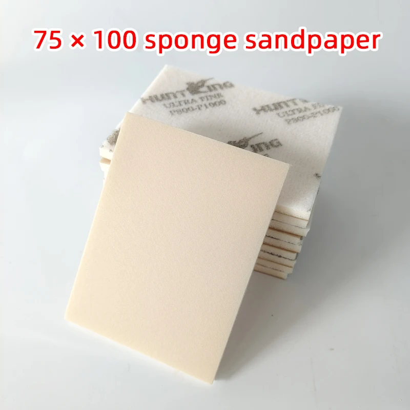 

30 Pieces 75×100mm Square Sponge Sandpaper Flocking Self-adhesive Small Square Dry Grinder Car Polishing Sandpaper