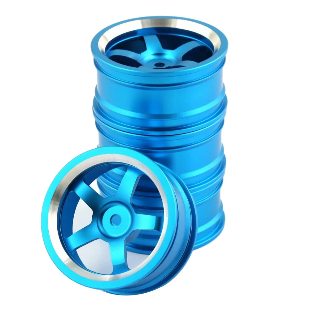 

4Pcs 1/10 RC On-Road Drift Racing Car 52mm Metal Wheel Rim Wheel Hub for Sakura ,Light Blue