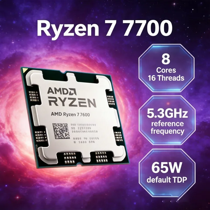 AMD Ryzen 7 7700 R7 7700 언락 오버클럭킹 PBO 8코어 16스레드 5..