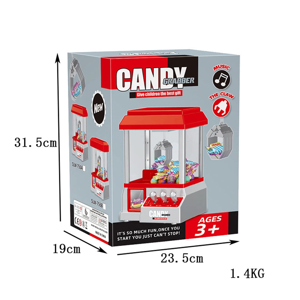 Plastic Electronic Claw Machine Coin Operated Candy Grabber Machine Party Supplies Battery Powered Entertainment for Kids Adults 6