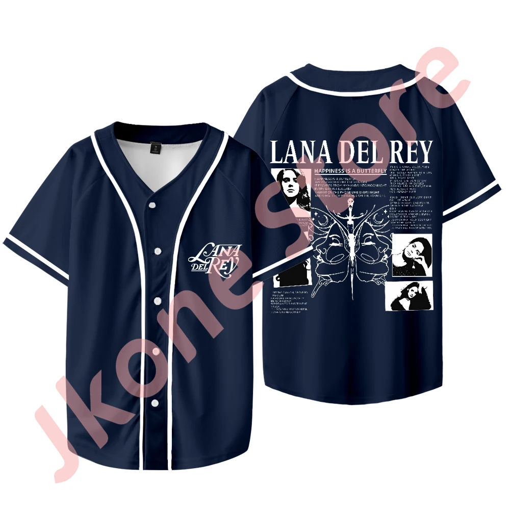 Lana Del Rey Logo Baseball Jacket Happiness Is A Butterfly Merch Tee Unisex Fashion Casual Short Sleeve T-Shirts 2