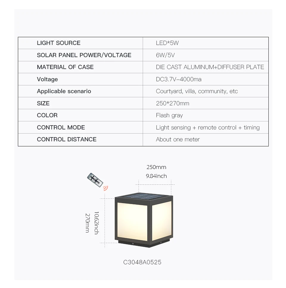 Solar Powered Outdoor Light