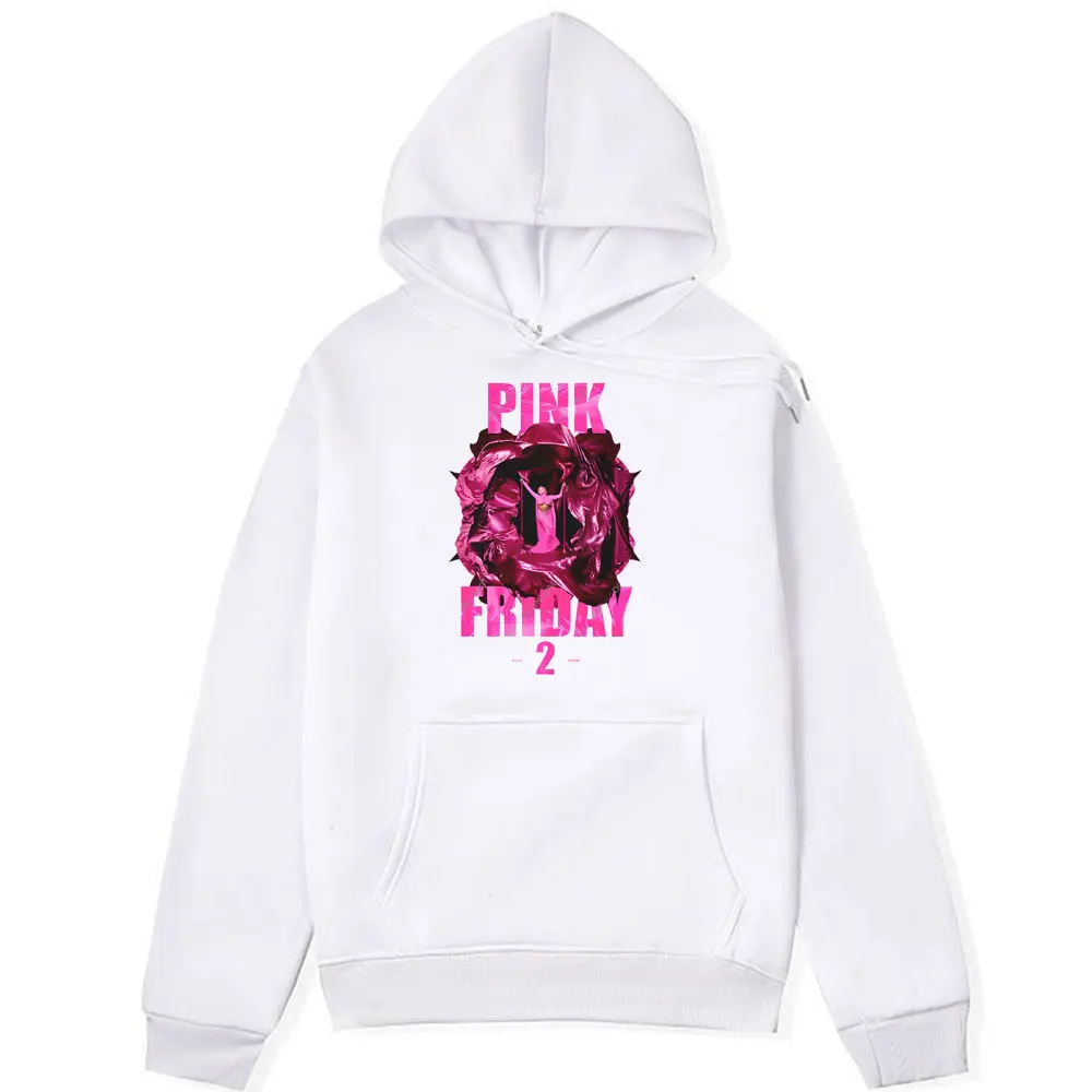 Rapper Nicki Minaj Pink Friday 2 Music Album Graphic Print Hoodies Male Fashion Oversized Hip Hop Sweatshirts Winter Pullover